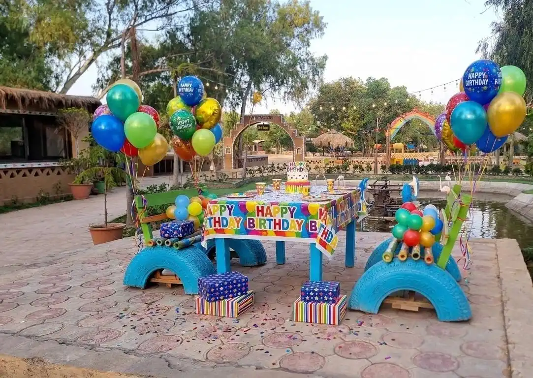Wedding setup with guests